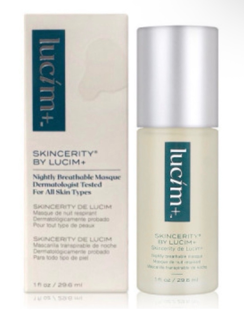 NIB Skincerity by Lucim+ Nightly Breathable Masque 29.6 ml/ 1 Fl Oz